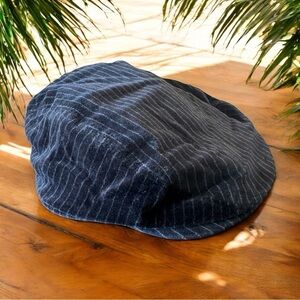 The Children’s Place Black Newsboy Cap with White Pinstripes - 3T-4T